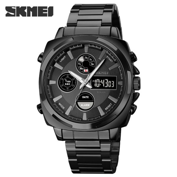 Black SKMEI 1673 men's fashionable waterproof sports watch.