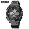 Black silver SKMEI 1673 men's fashionable waterproof sports watch.